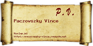Paczovszky Vince névjegykártya