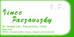 vince paczovszky business card